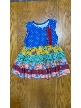 Dress Girl size 4 toddler Quotes Flowers Polka Dots